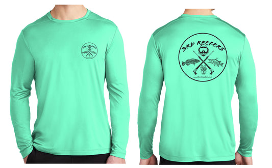Men's Long Sleeve UV Shirt - available in sea foam green, navy, gray and red
